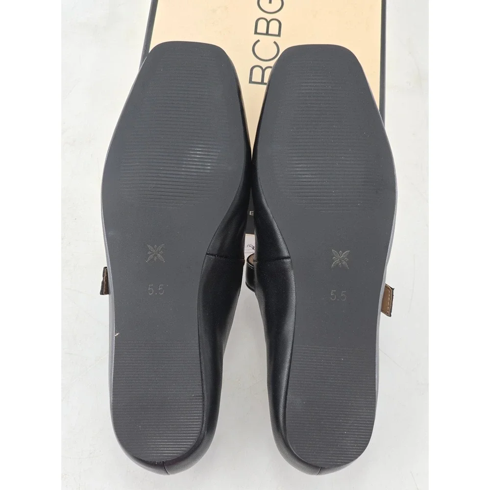 BCBGeneration Harpin Mary Jane Flats Womens 5.5 Black Square Toe Buckle - Exc